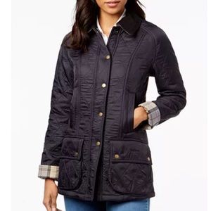Barbour beadnell polarquilt plaid trimmed coat